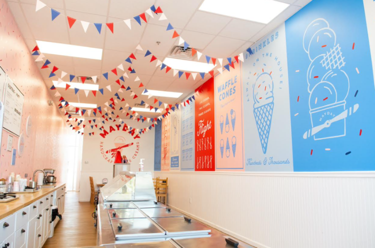 Ice Cream Shop Interior Design Reveal: Gelati Celesti Town Center —  Campfire & Co